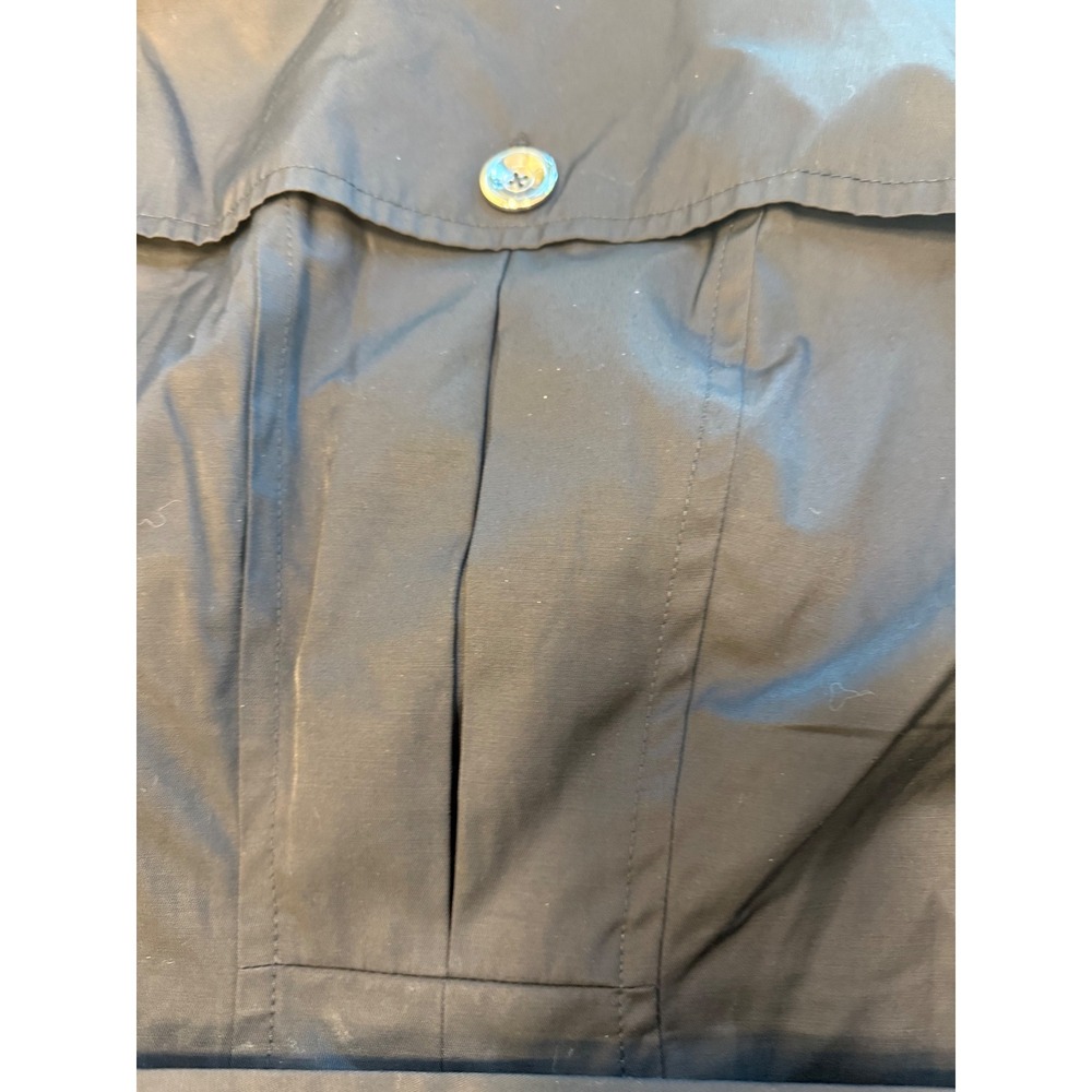 White House Black Market Black Ruffle Collar Belted Trench Jacket Size M - Picture 7 of 14